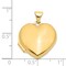 14K Gold Plain Heart Locket Photo Pendant Jewelry 22.9mm x 18.1mm